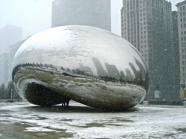 winter in Chicago, winter holiday in usa